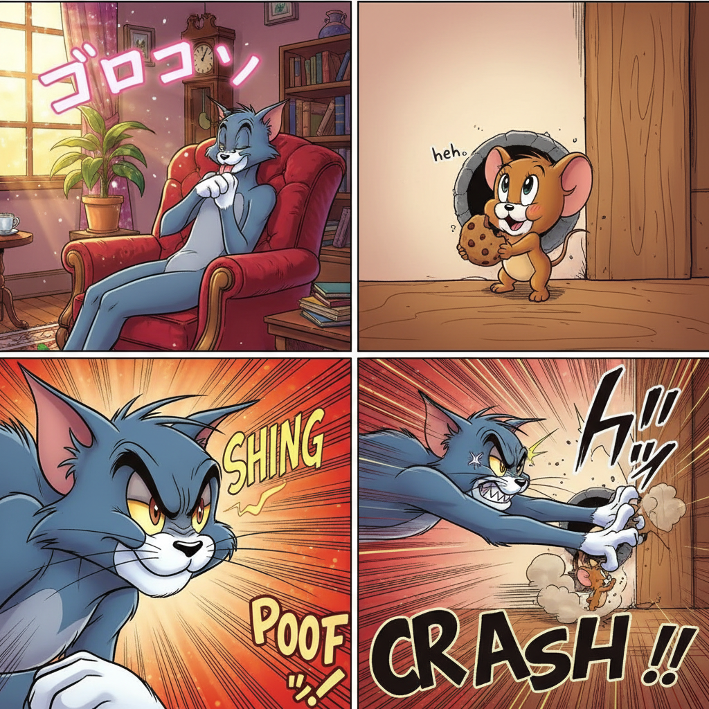 A Cat's Serenity, A Mouse's Mischief