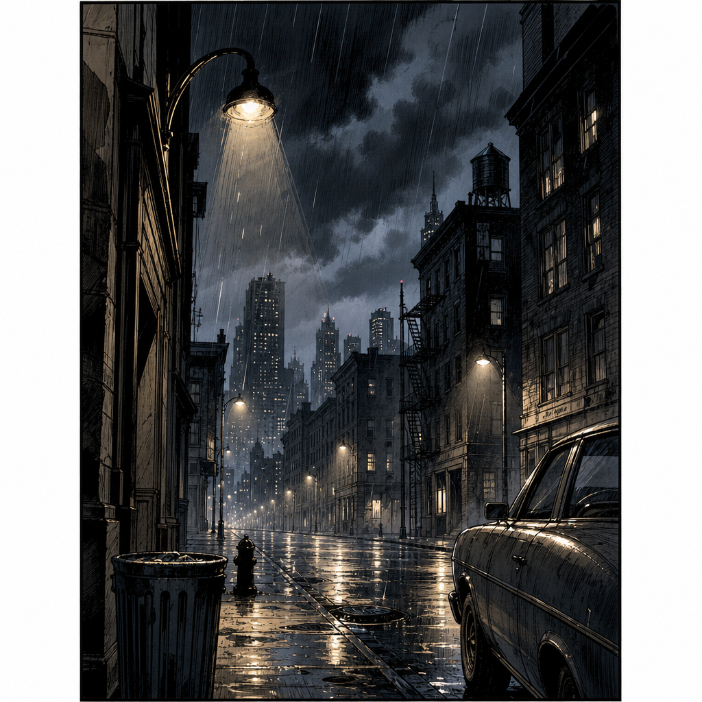 Rainy Detective Street Panel